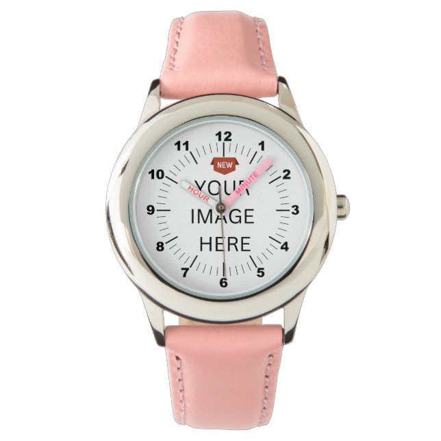 NEW! Kid's Watch - Personalised - Pink Numbered (Front)