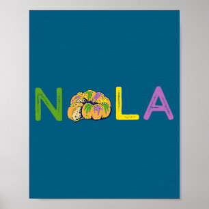 New King Cake Mardi Gras Orleans Poster