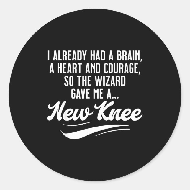 New Knee Funny Wizard Knee Replacement Surgery Rec Classic Round Sticker (Front)