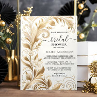 New Lace Floral Gold Foil Embossed Bridal Shower