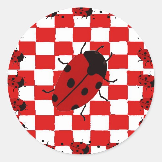 New Lady Bugs Classic Round Sticker (Front)