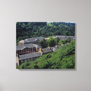 New Lanark Scotland Postcard Poster Photo Block Canvas Print