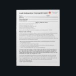 *New* Lash consent form notepad<br><div class="desc">This form is the perfect professional consent form for your salon or spa. Featuring 40 easy tear-away pages of FSC certified paper. Order in multiples to receive discounts. Check out our other professional salon and spa supplies. Customise with your logo and business information #aesthetician #salon #lashes *The designer of this...</div>