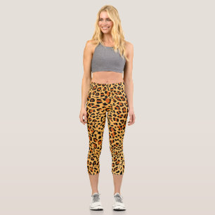 New Leopard Texture 3 Capri Leggings