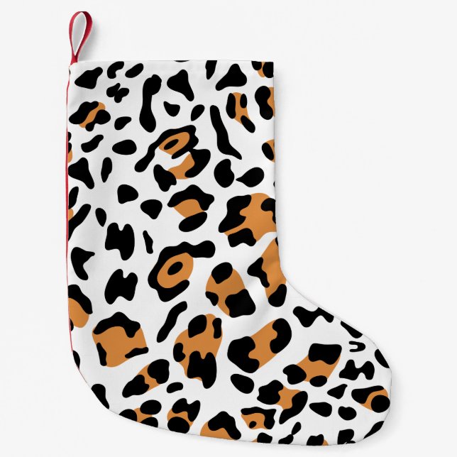New Leopard Texture 5 Small Christmas Stocking (Front)