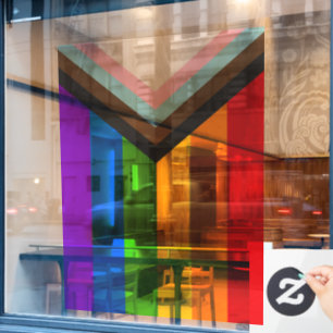 New LGBT+ Rainbow Flag Window Cling