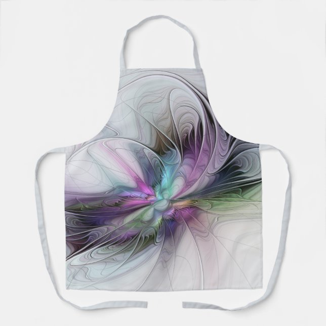New Life, Colourful Abstract Fractal Art Fantasy Apron (Front)