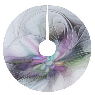 New Life, Colourful Abstract Fractal Art Fantasy Brushed Polyester Tree Skirt