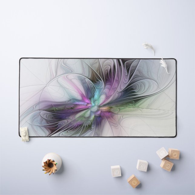 New Life, Colourful Abstract Fractal Art Fantasy Desk Mat (Kids Table)