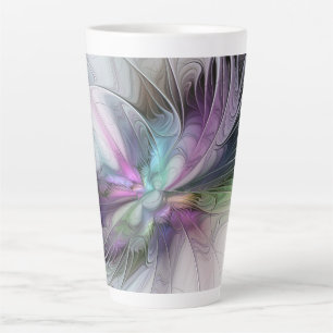 New Life, Colourful Abstract Fractal Art Fantasy Latte Mug