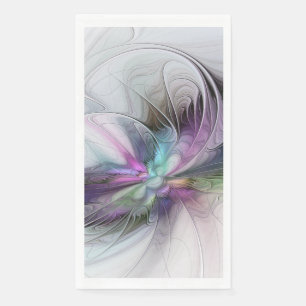 New Life, Colourful Abstract Fractal Art Fantasy Napkin