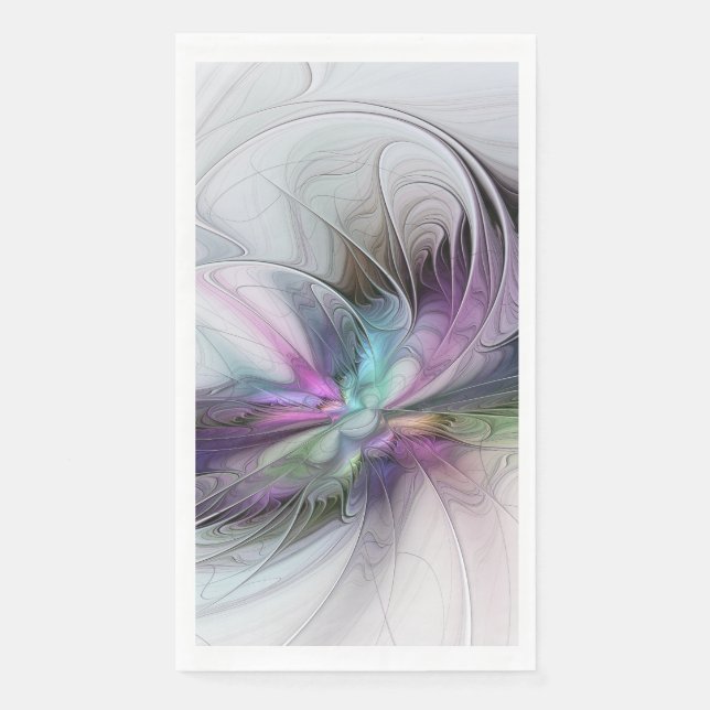 New Life, Colourful Abstract Fractal Art Fantasy Napkin (Front)