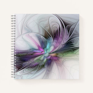 New Life, Colourful Abstract Fractal Art Fantasy Notebook