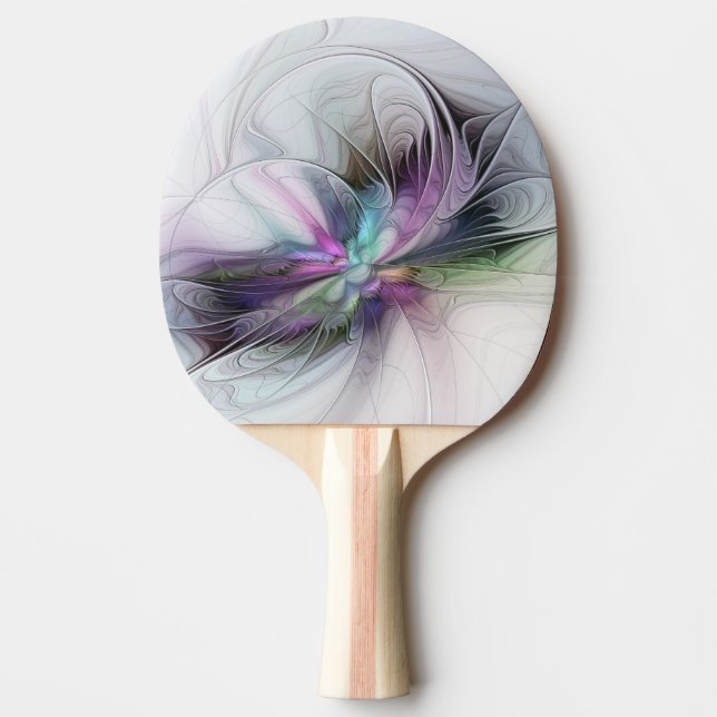 New Life, Colourful Abstract Fractal Art Fantasy Ping Pong Paddle (Front)
