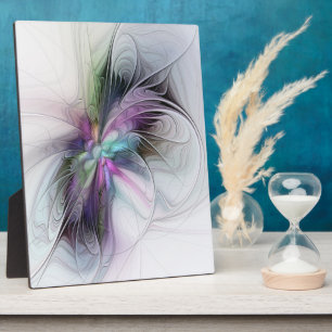 New Life, Colourful Abstract Fractal Art Fantasy Plaque
