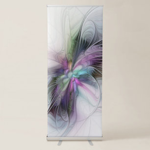 New Life, Colourful Abstract Fractal Art Fantasy Retractable Banner