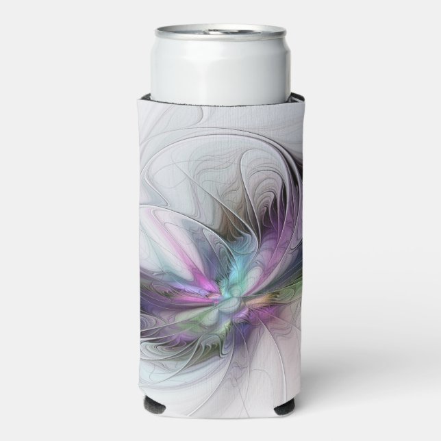New Life, Colourful Abstract Fractal Art Fantasy Seltzer Can Cooler (Seltzer Front)