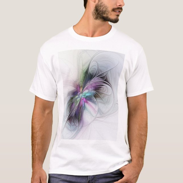 New Life, Colourful Abstract Fractal Art Fantasy T-Shirt (Front)