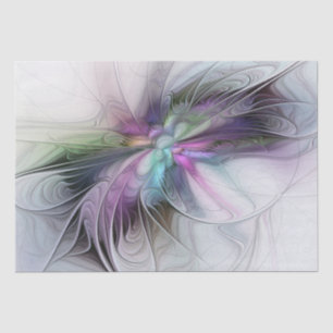 New Life, Colourful Abstract Fractal Art Fantasy Tissue Paper