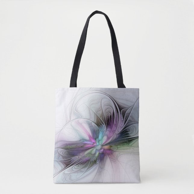New Life, Colourful Abstract Fractal Art Fantasy Tote Bag (Front)