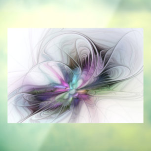 New Life, Colourful Abstract Fractal Art Fantasy Window Cling