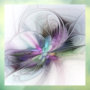New Life, Colourful Abstract Fractal Art Fantasy Window Cling