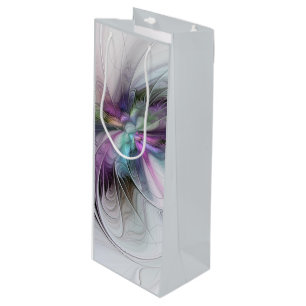 New Life, Colourful Abstract Fractal Art Fantasy Wine Gift Bag