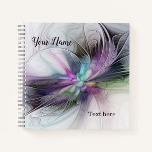 New Life, Colourful Abstract Fractal Fantasy Name Notebook