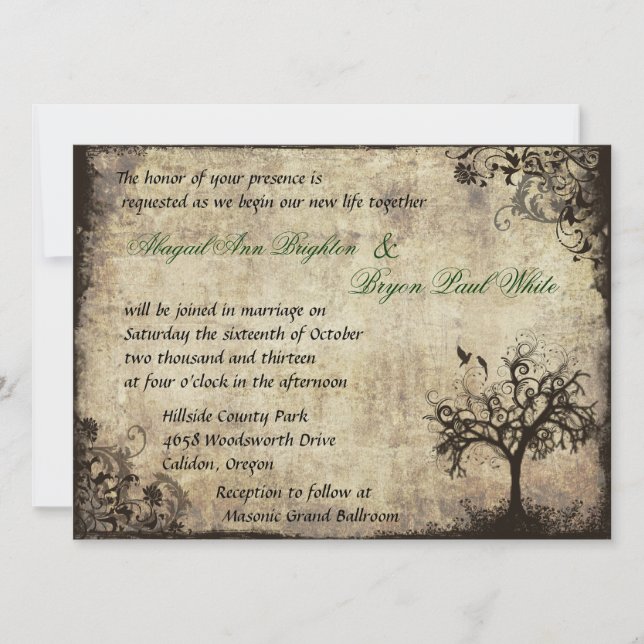 New Life Vintage Wedding Invitation (Front)