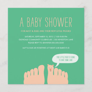 New Little Piggies Baby Shower Invitation