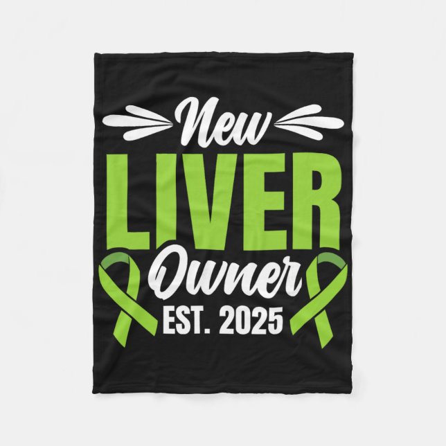 New Liver Owner Est. 2025 - Liver Transplant Recie Fleece Blanket (Front)