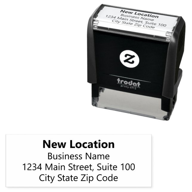 New Location Business Name Return Address Self-inking Stamp (In Situ)
