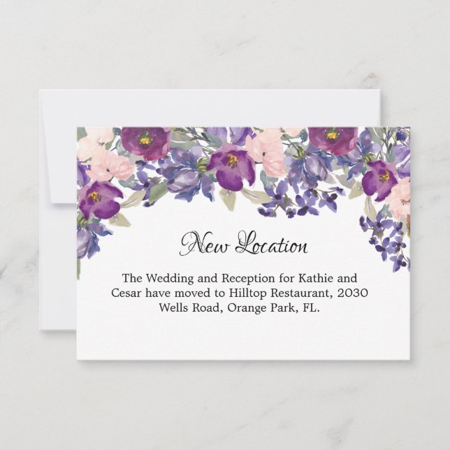 New Location Wedding  Invitation (Front)