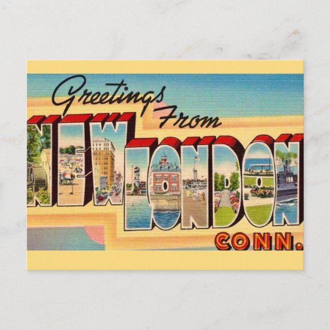 New London Connecticut Postcard (Front)