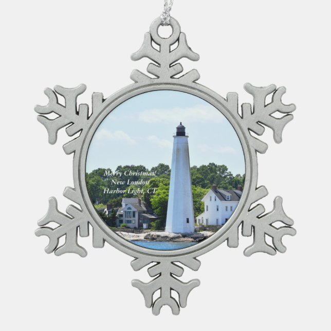 New London Harbour Light, CT Christmas ornament (Front)