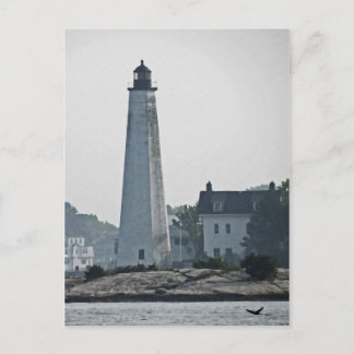 New London Harbour Light River View Postcard