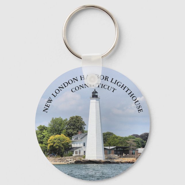 New London Harbour Lighthouse, Connecticut Keychai Key Ring (Front)