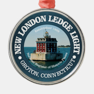 New London Ledge Light Metal Tree Decoration