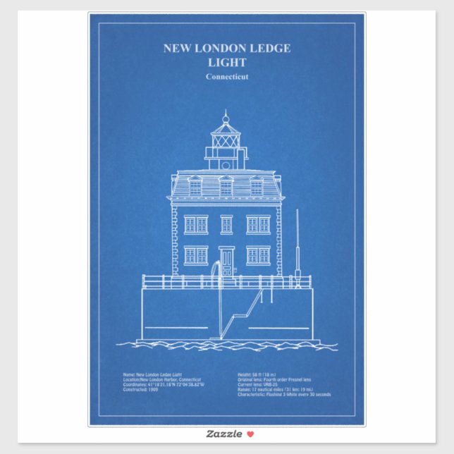 New London Ledge Lighthouse - Connecticut – AD (Sheet)