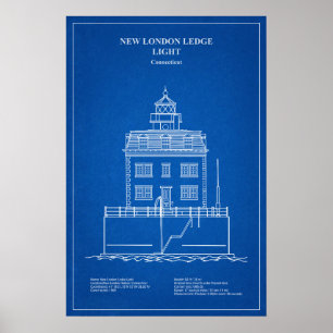 New London Ledge Lighthouse - Connecticut – AD Poster