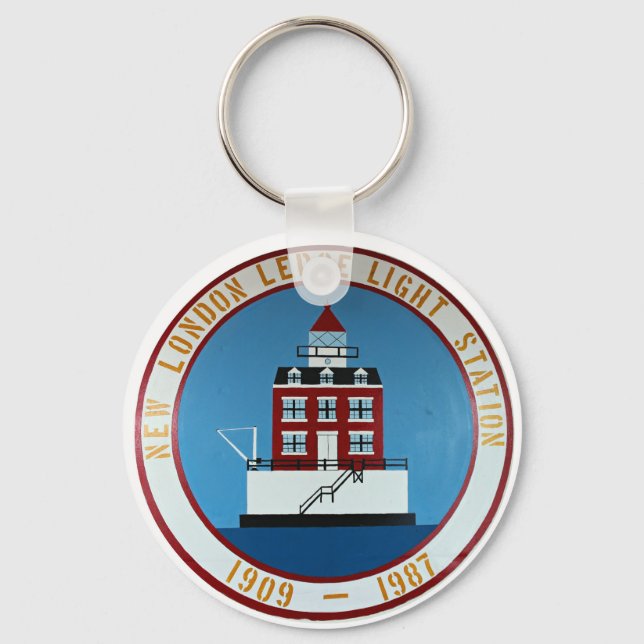 New London Ledge Lighthouse, Connecticut Keychain (Front)
