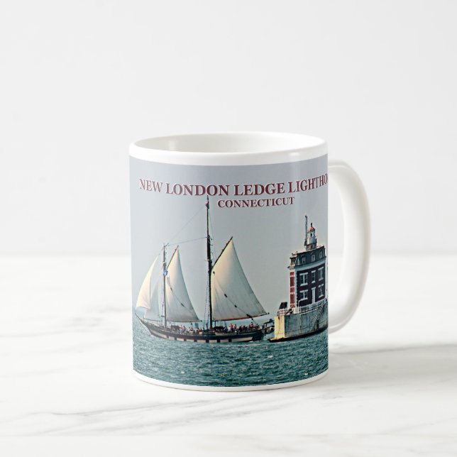 New London Ledge Lighthouse, Connecticut Mug (Front Right)