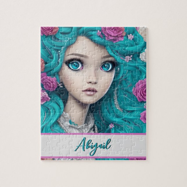 New London Princess with Turquoise Hair and Eyes   Jigsaw Puzzle (Vertical)