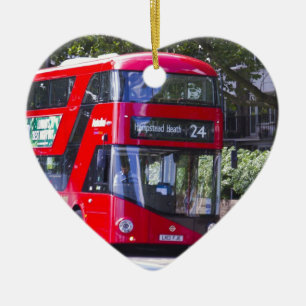 New London Red Bus Ceramic Tree Decoration