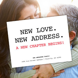 New Love New Address Minimalist Moving Announcement Postcard