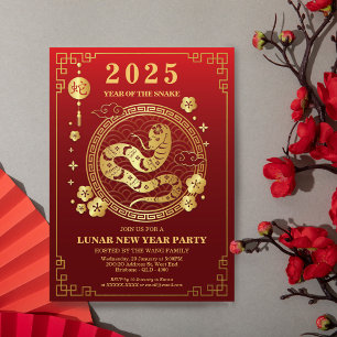 New Lunar Year 2025 - Year of the Snake - 新年 Invitation