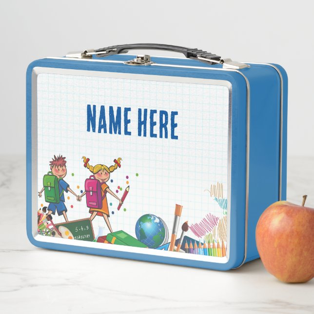 NEW! Lunchbox - Back to School Metal - Light Blue (In Situ)