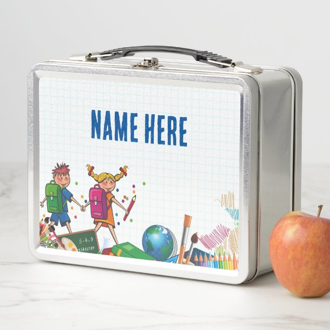NEW! Lunchbox - Back to School Metal - Stainless (In Situ)