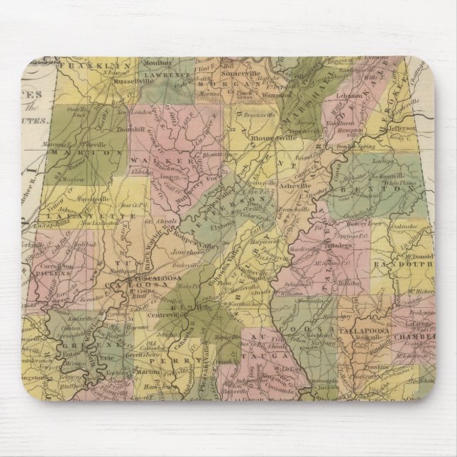 New Map Of Alabama 2 Mouse Mat (Front)