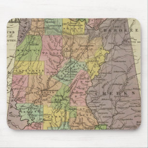 New Map Of Alabama Mouse Mat